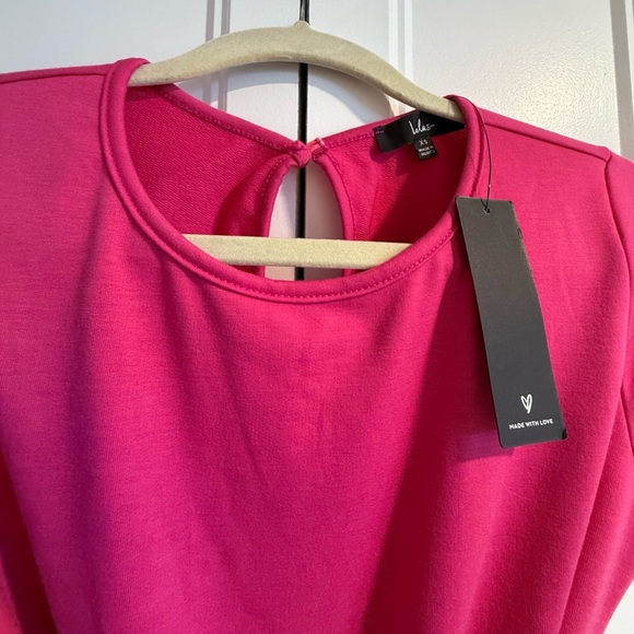 Lulus “Laid-Back Lifestyle” Magenta Knot-Front Cutout Romper 🩷 Size XS - Picture 5 of 6